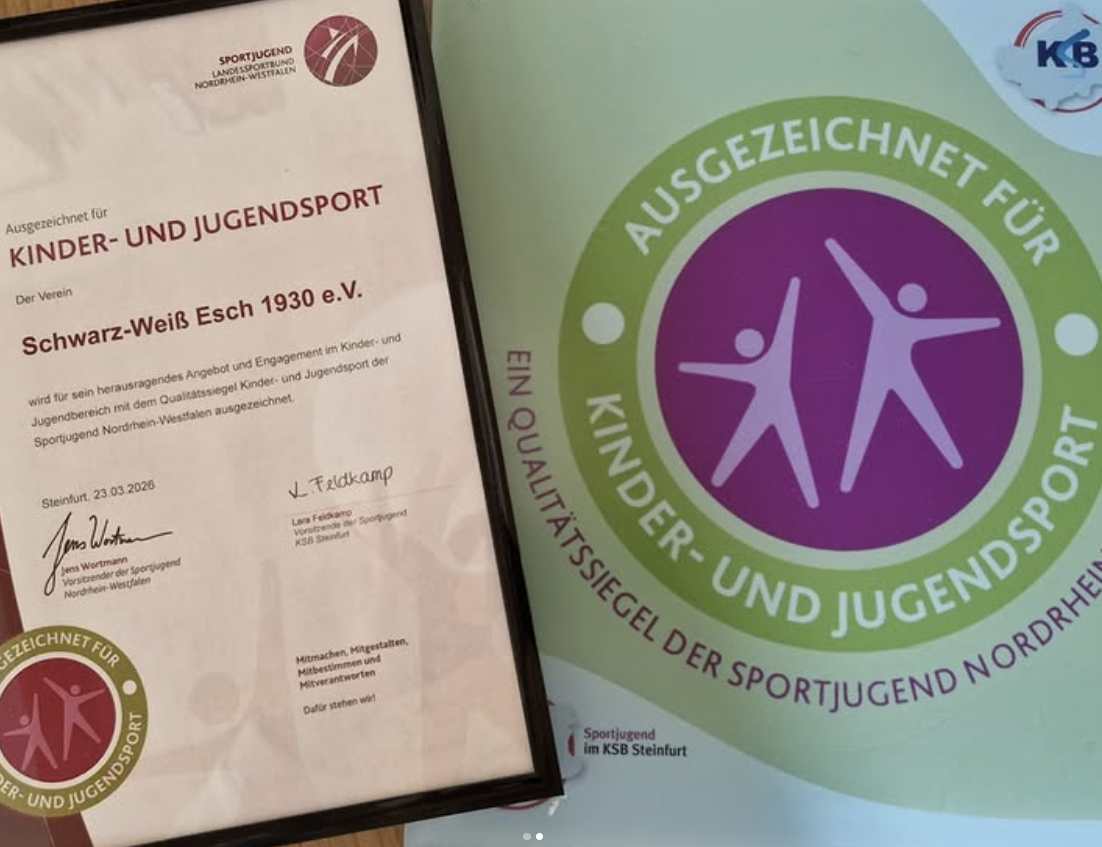 Urkunde und Qualitätssiegel Kinder- und Jugendsport