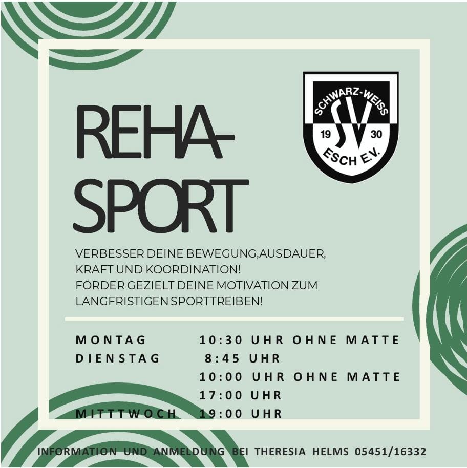 Rehasport bei Schwarz-Weiß Esch